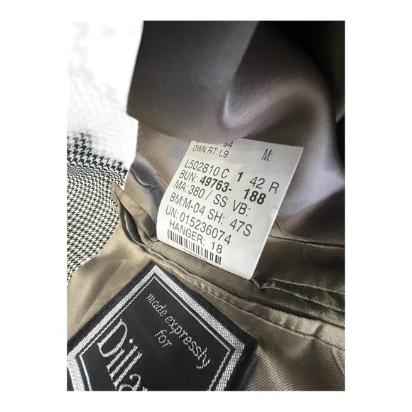 POLO M RALPH LAUREN Mens  Brown Houndstooth Wool Jacket Blazer Size 42R - Picture 10 of 13